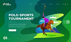 骑马体育运动网页插画矢量素材