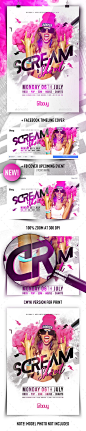 Scream & Shout Flyer — Photoshop PSD #student #dj • Download ➝ https://graphicriver.net/item/scream-shout-flyer/19403969?ref=pxcr