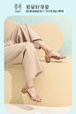 骆驼女鞋2021夏季鞋子新款百搭中跟粗跟网红罗马一字带凉鞋女-tmall.com天猫