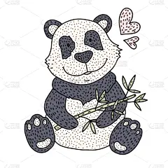 熊猫,竹,可爱的,华丽的,野生动物,肖像,壁纸,小的,动物,复古