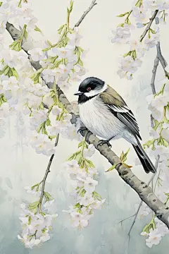 燕子手绘清新插画