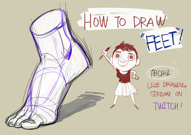 HOW to draw FEET LIV...