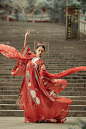 【国色三团定金】原创汉服齐胸齐腰绣花红色华丽嫁衣风婚服-淘宝网