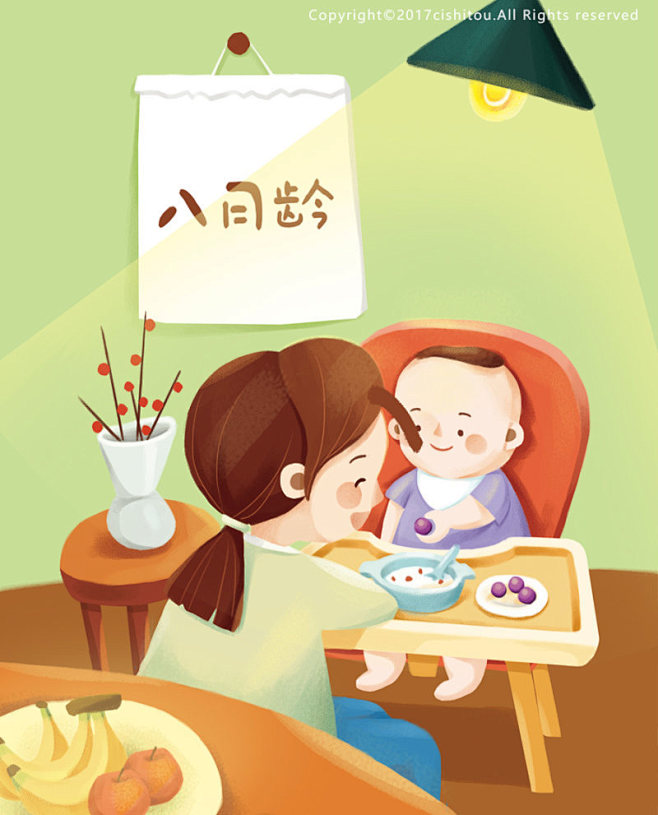 不同月龄宝宝喂食配图 - 视觉中国设计师...