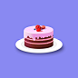 粉色蛋糕图标UI