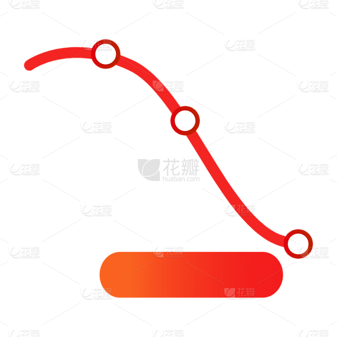 手绘-扁平箭头价格曲线贴纸