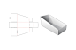 瓦楞纸储物鞋盒包装设计模切图刀模图EPS矢量模板 Corrugated slope box template :  