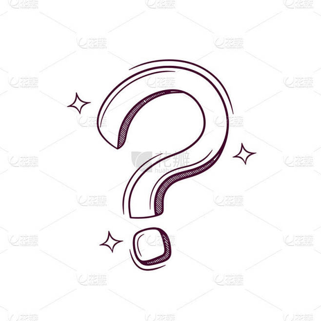 手绘问号Doodle矢量绘图说明