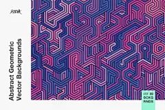 抽象多边形几何立体等距迷宫图案背景图片矢量设计素材 25p下载_颜格视觉