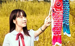 鲤鱼旗美少女日系唯美写真电脑高清桌面壁纸