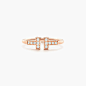 Tiffany & Co. -  Tiffany T系列:线形戒指  : Tiffany T系列18K白金镶钻线形戒指。 