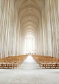 丹麦哥本哈根的格伦特维教堂 很有透视感的图.