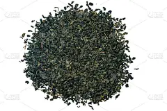 中国珠茶,干的,叶子,绿色,白色,分离着色,农业,背景分离,堆,圆形
