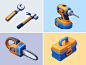 Constructions Icon Cartoon Illustration by Pixel Chop on Dribbble