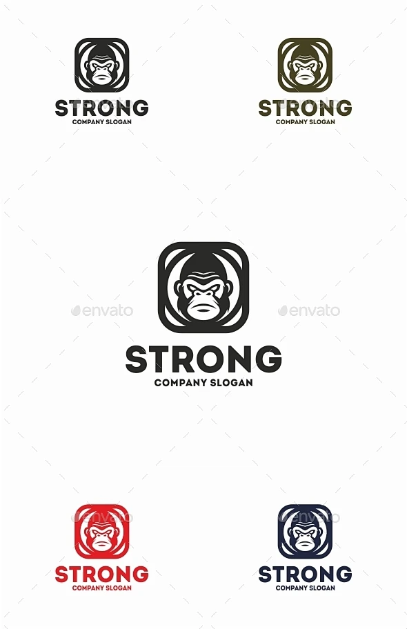 强——符号标志模板Strong - Symbols Logo Templates机构、愤怒、动物、品牌、品牌,黑猩猩,创意,设计,设计师,游戏 ...