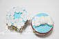 Alice Handmade 蓝白简洁优雅 婚礼甜品台派对翻糖杯子纸杯蛋糕-淘宝网