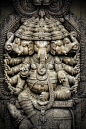 象鼻神葛尼沙,神,五只动物,印度教,亚洲象,毗湿奴,寺庙,雕塑,象,印度