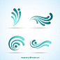 Abstract wave logos Free Vector: 