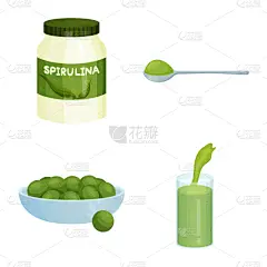 螺旋菌,标志,海草,饮料,蔬菜,素食,清新,食品,营养品,维生素