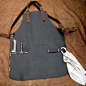 Leather Work Apron with Knife Sheath Pockets by CyclonaDesigns: