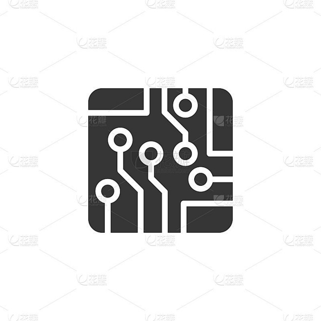 电路板图标矢量插图