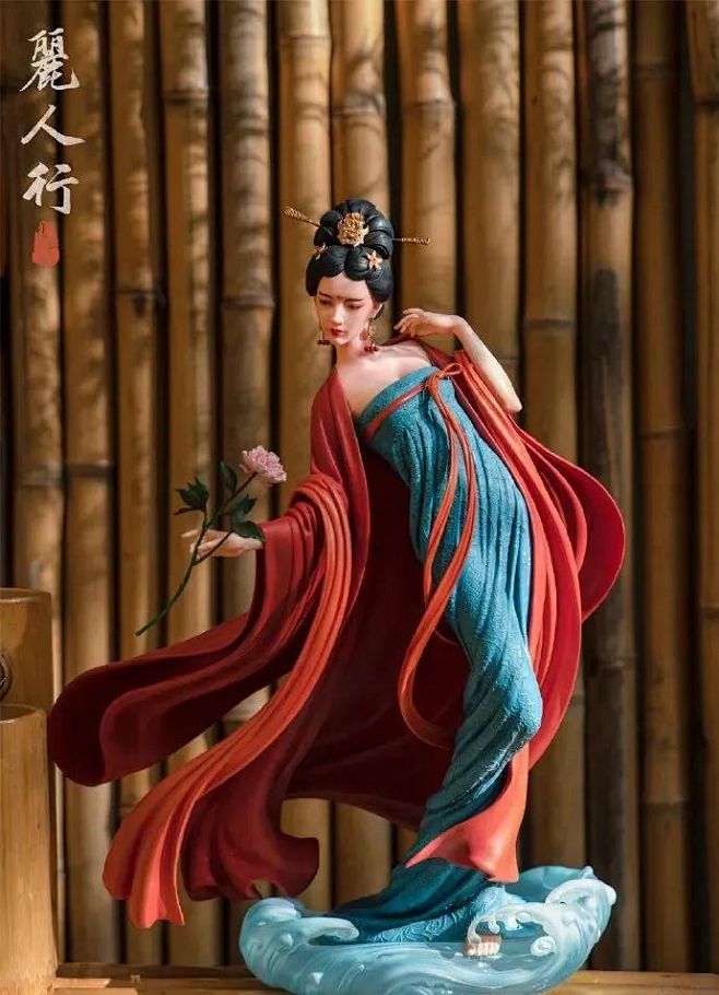 这位雕塑大神手中的美女造型，有着东方美学的美，飘逸俊美！_人物 : 这是一个纯正中国风的唐代仕女雕像 这些诗词中的古典人物 也来自一幅大名鼎鼎 ...