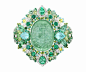 Victoire de Castellane 戒指，from Dear Dior collection 主石为一颗 Paraiba 碧玺，呈非常罕见的蓝绿色，周围以 Paraiba 碧玺、翠榴石及祖母绿点缀。