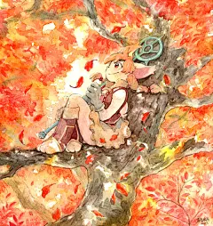 推荐一位插画家 Iruka ，他的水彩插画充满着童真、灵性，看着很安静温馨早 作者画廊：irukasanshoku.tumblr.com/