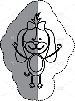 泰迪熊,狗,蝴蝶结,动物头,分离着色,宠物,闪亮的,请柬,剪影,淋浴