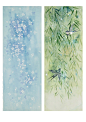 花涧归来-瑶背背_燕子,柳叶,水,水彩,花草,手绘,清新_涂鸦王国插画