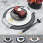 新中式创意摆台餐具套装样板间展厅装饰软装手绘中式餐盘山形盘子-淘宝网