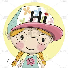 戴眼镜的可爱女孩