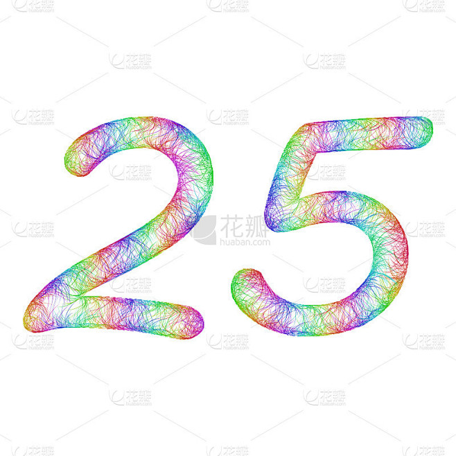 彩虹素描周年设计-数字25