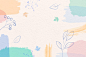 Winter background with pastel color brushes and leaves Free Vector