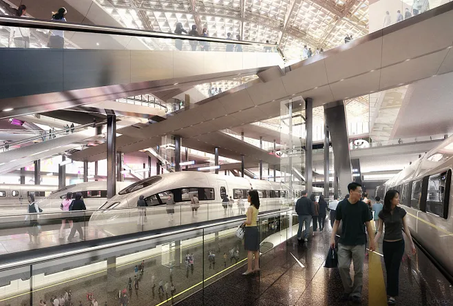 dbox : competition visual for a large transit hub in the far east.-花瓣网