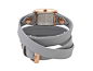 La Mer Cloud Gray Simple Wrap Watch Cloud Grey Leather and Rose Gold Case