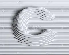 线性3d字体字母C