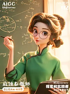 AI迪士尼风格——人物IP之麻辣女教师（1） - 小红书