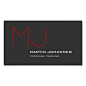 Red Monogram Grey Personal Trainer Business Card