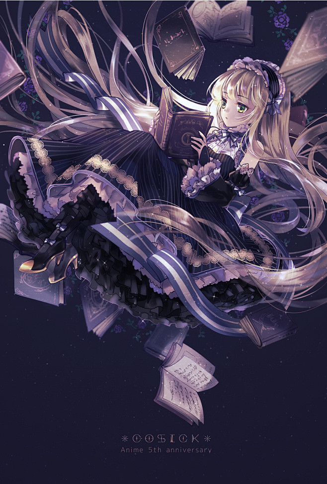 「本に囲まれた金色の妖精」/「✿MOMO...