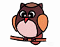 卡通可爱的猫头鹰简笔画图片教程素描彩图-www.uzones.com