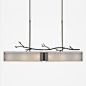 Hammerton Studio Ironwood 6-Light Kitchen Island Linear Pendant Finish: Gunmetal, Shade Color: Frosted Granite, Bulb Type: Incandescent