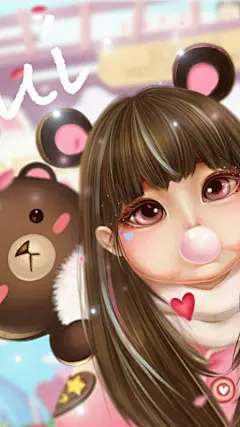 #广告# #插画# #小清新# #原创# #手绘# #少女# #童话# #教程# #头像# #壁纸# #熊熊妹#  #手机壁纸# #iPhone锁屏壁纸#