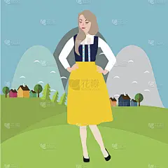 瑞典妇女穿着传统服饰服饰的民族文化