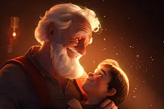 亲情重阳节敬老老人元素插画图片