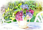 法国艺术家Anne-Marie Patry-Belluteau花与海的水彩画集。她的画风清丽细腻，暗香浮动与一碧万顷跃然纸上。 包含四个专辑《花》《海湾》《风景》《人像》 共收录129张图片