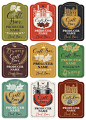 set labels for beer and brewery in retro style