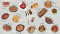 川菜合集  - 源文件下载【酷图网】插画,川菜,四川,成都,美食