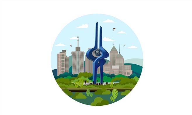 济南插画趵突泉大明湖泉城广场济南插画师手绘济南