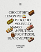 This may contain: an advertisement with different types of desserts on it